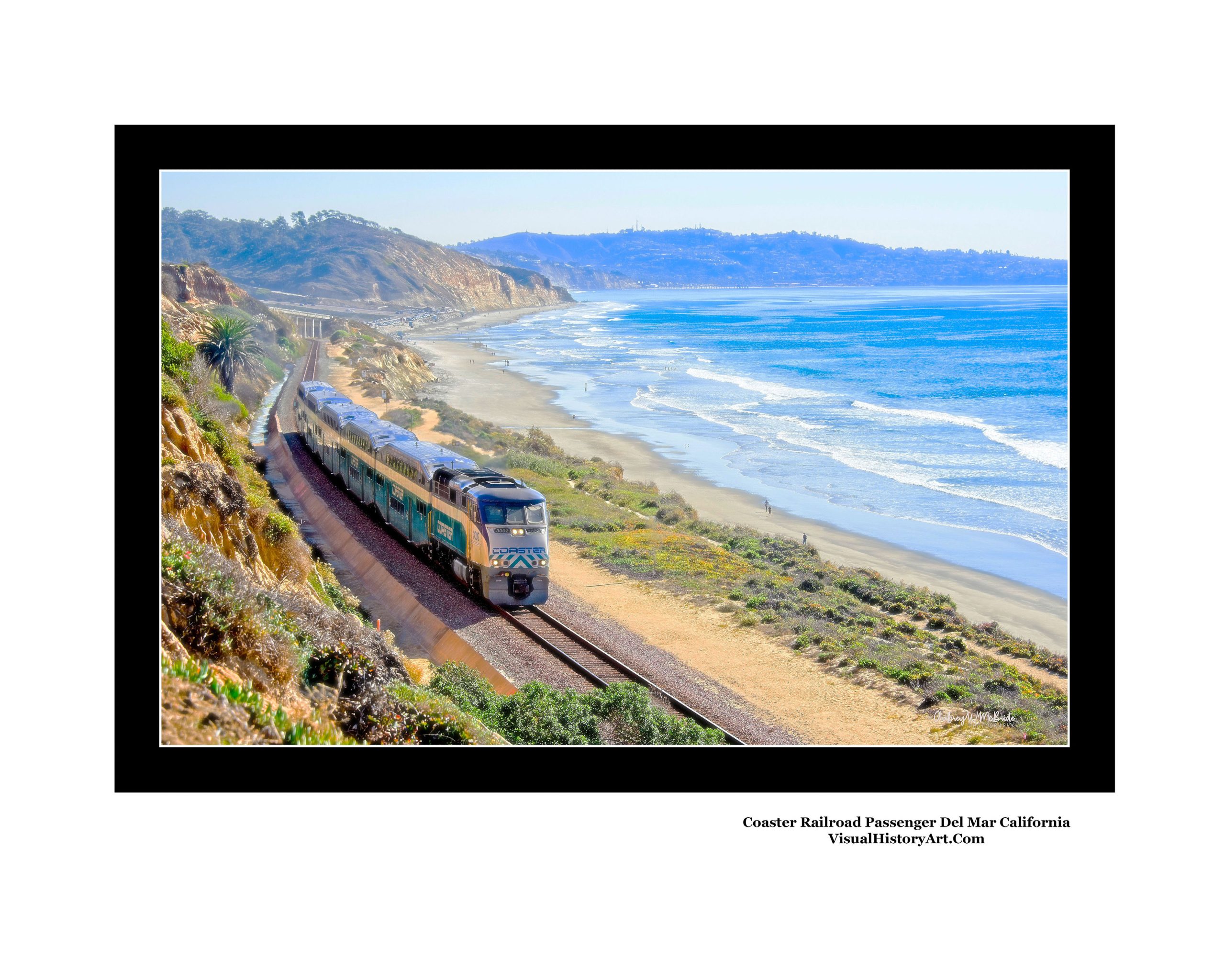 Coaster commuter train Del Mar Californa