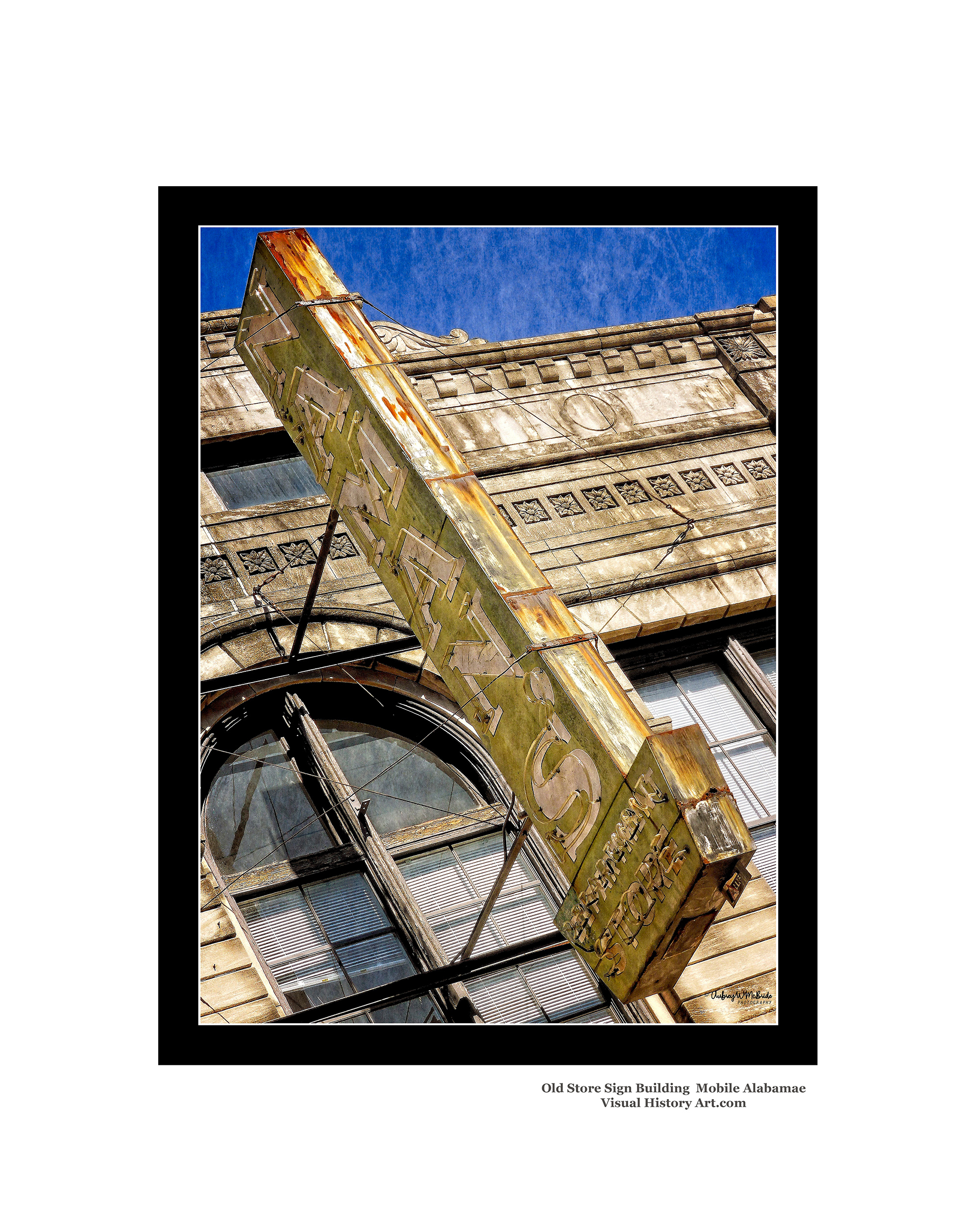 Old Store Front Neon Sign Building Mobile Alabama